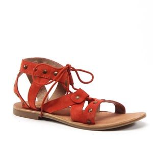 DIBA TRUE MANGO COW SUEDE SANDALS